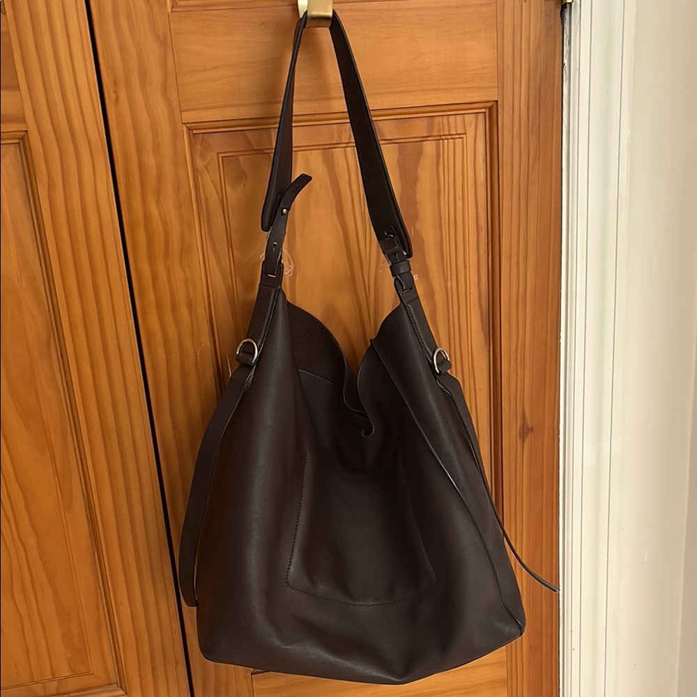 All Saints Dark Brown Leather Shoulder Bag